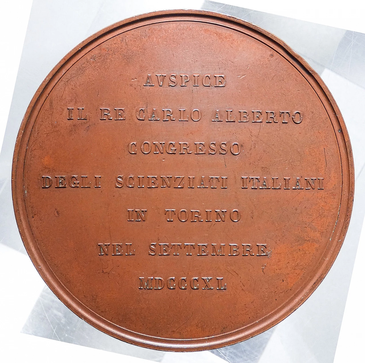 Bronze medal Charles Albert, Congress of Italian Scientists in Turin by Galeazzi Gaspare, 1840 3
