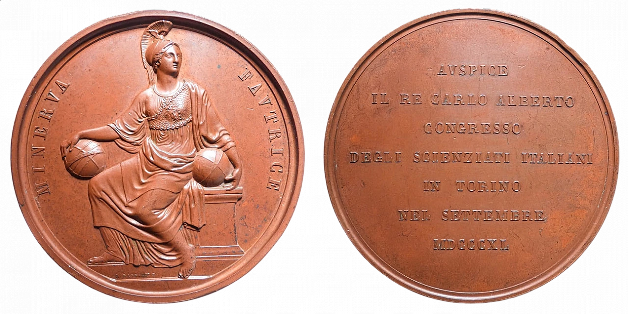 Bronze medal Charles Albert, Congress of Italian Scientists in Turin by Galeazzi Gaspare, 1840 6