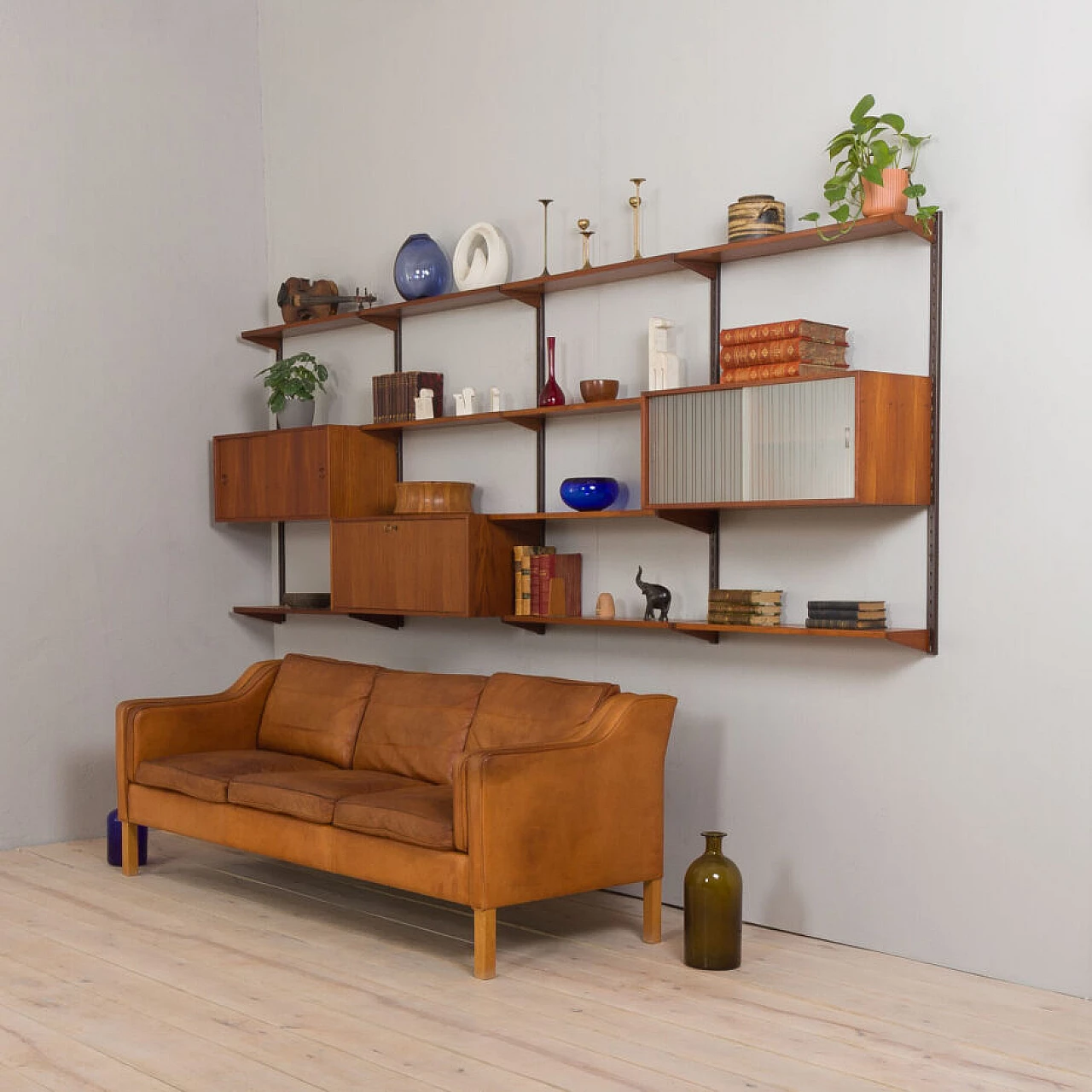 Danish modular teak bookcase by Kai Kristiansen for FM Møbler, 1960s 2