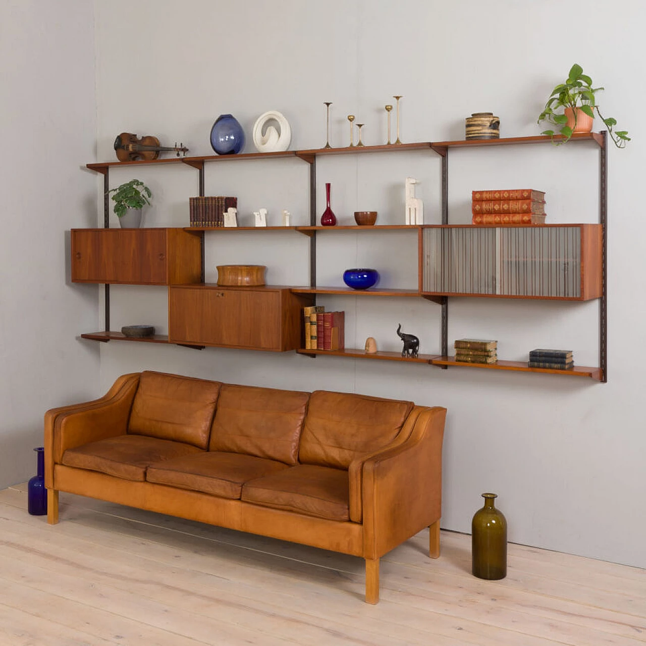 Danish modular teak bookcase by Kai Kristiansen for FM Møbler, 1960s 3