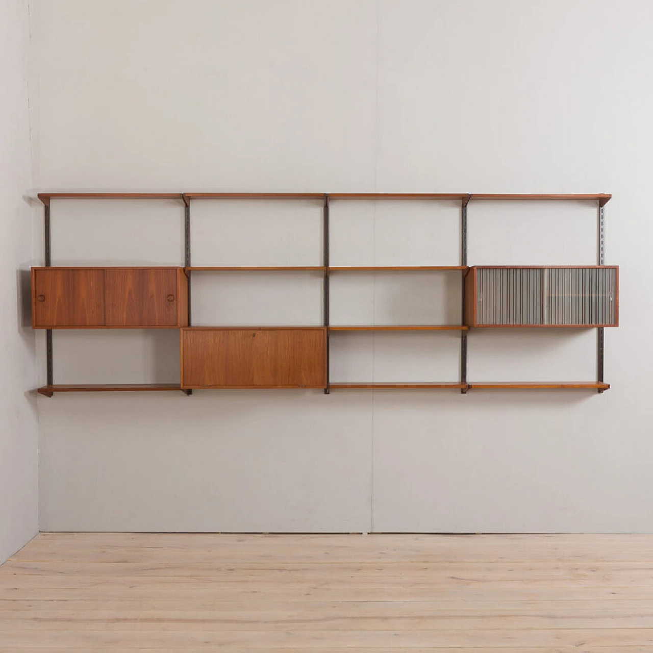 Danish modular teak bookcase by Kai Kristiansen for FM Møbler, 1960s 4