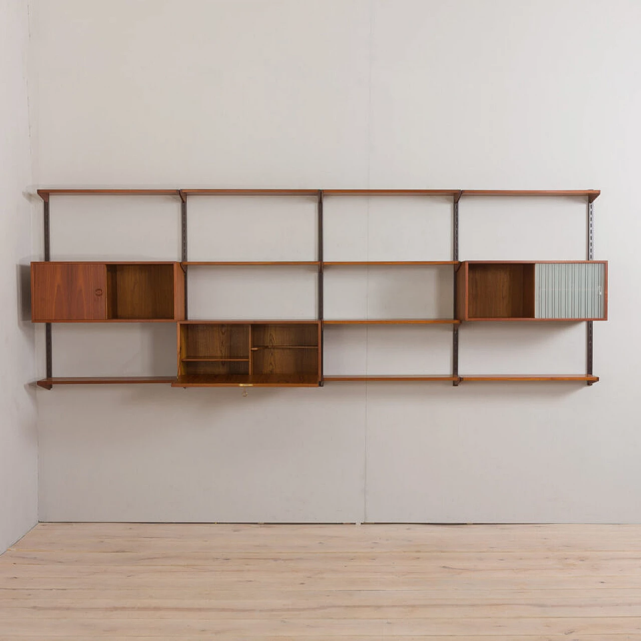 Danish modular teak bookcase by Kai Kristiansen for FM Møbler, 1960s 5