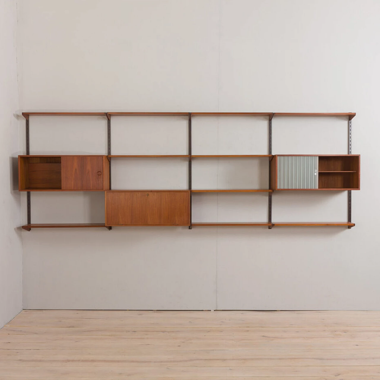 Danish modular teak bookcase by Kai Kristiansen for FM Møbler, 1960s 6