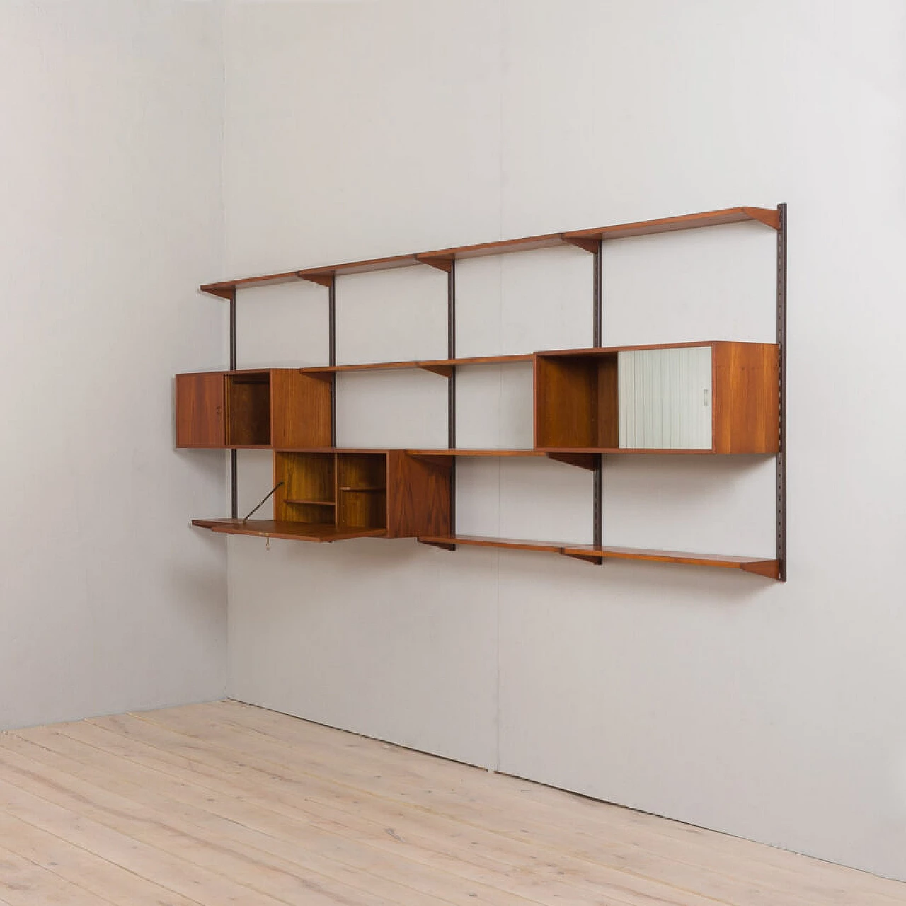 Danish modular teak bookcase by Kai Kristiansen for FM Møbler, 1960s 8