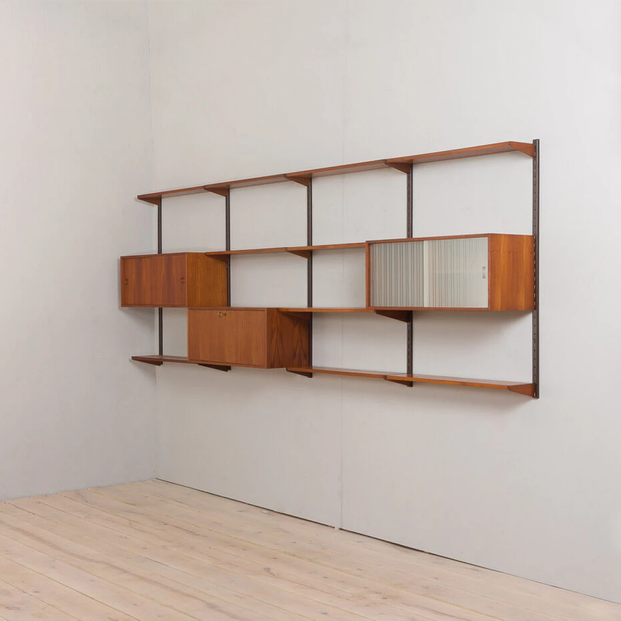 Danish modular teak bookcase by Kai Kristiansen for FM Møbler, 1960s 9