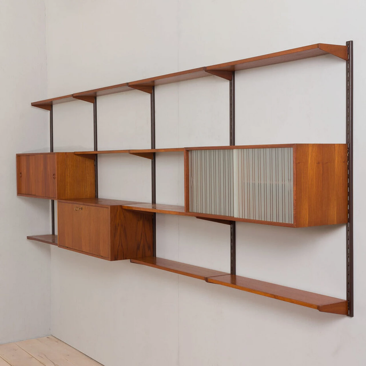 Danish modular teak bookcase by Kai Kristiansen for FM Møbler, 1960s 10