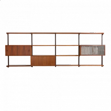 Libreria modulare danese in teak di Kai Kristiansen per FM Møbler, anni '60