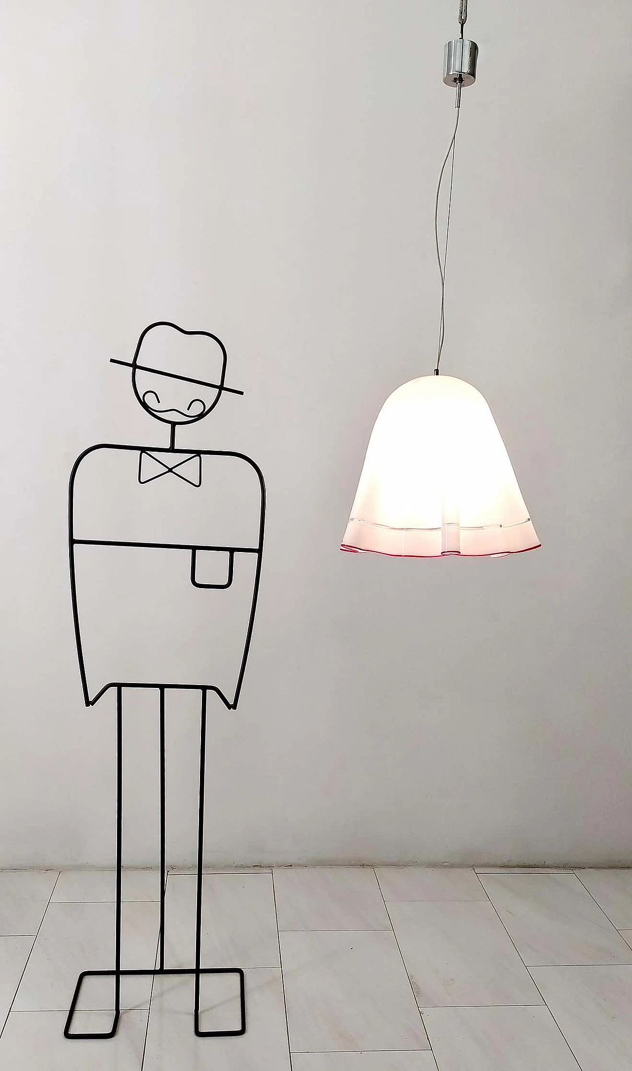 Zenda white blown glass chandelier by Luciano Vistosi, 1970s 7