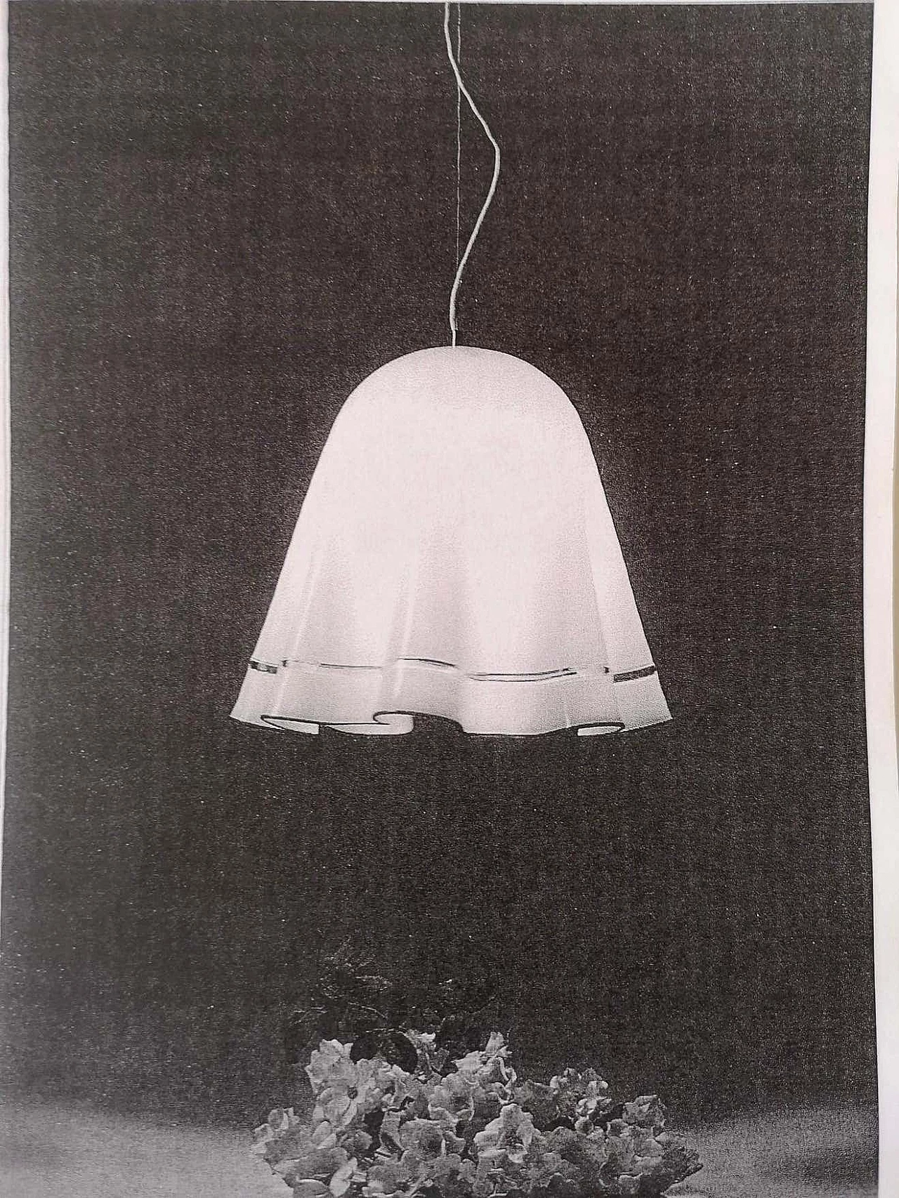 Lampadario Zenda in vetro soffiato bianco di Luciano Vistosi, anni '70 12