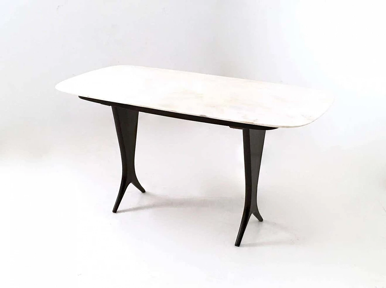 Ebonised walnut coffee table with Carrara marble top attributed to Guglielmo Ulrich, 1940s 3