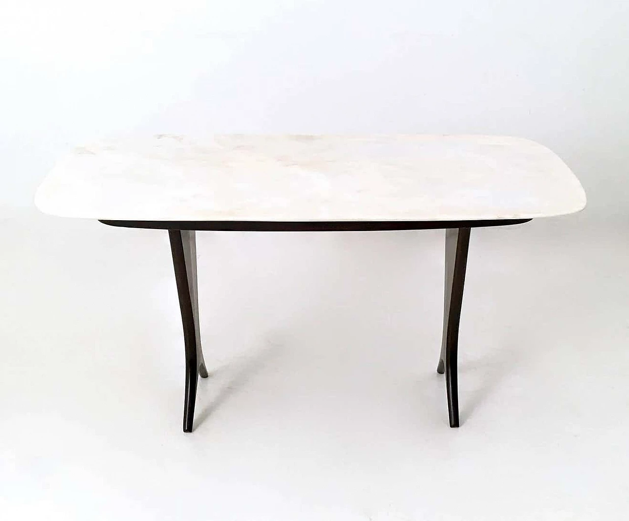 Ebonised walnut coffee table with Carrara marble top attributed to Guglielmo Ulrich, 1940s 5