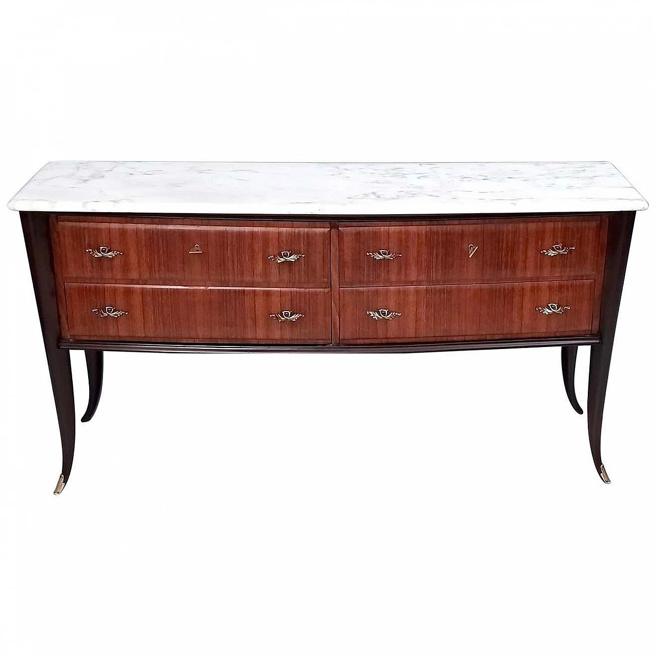 Walnut dresser with Carrara marble top for Dassi, 1950s 1
