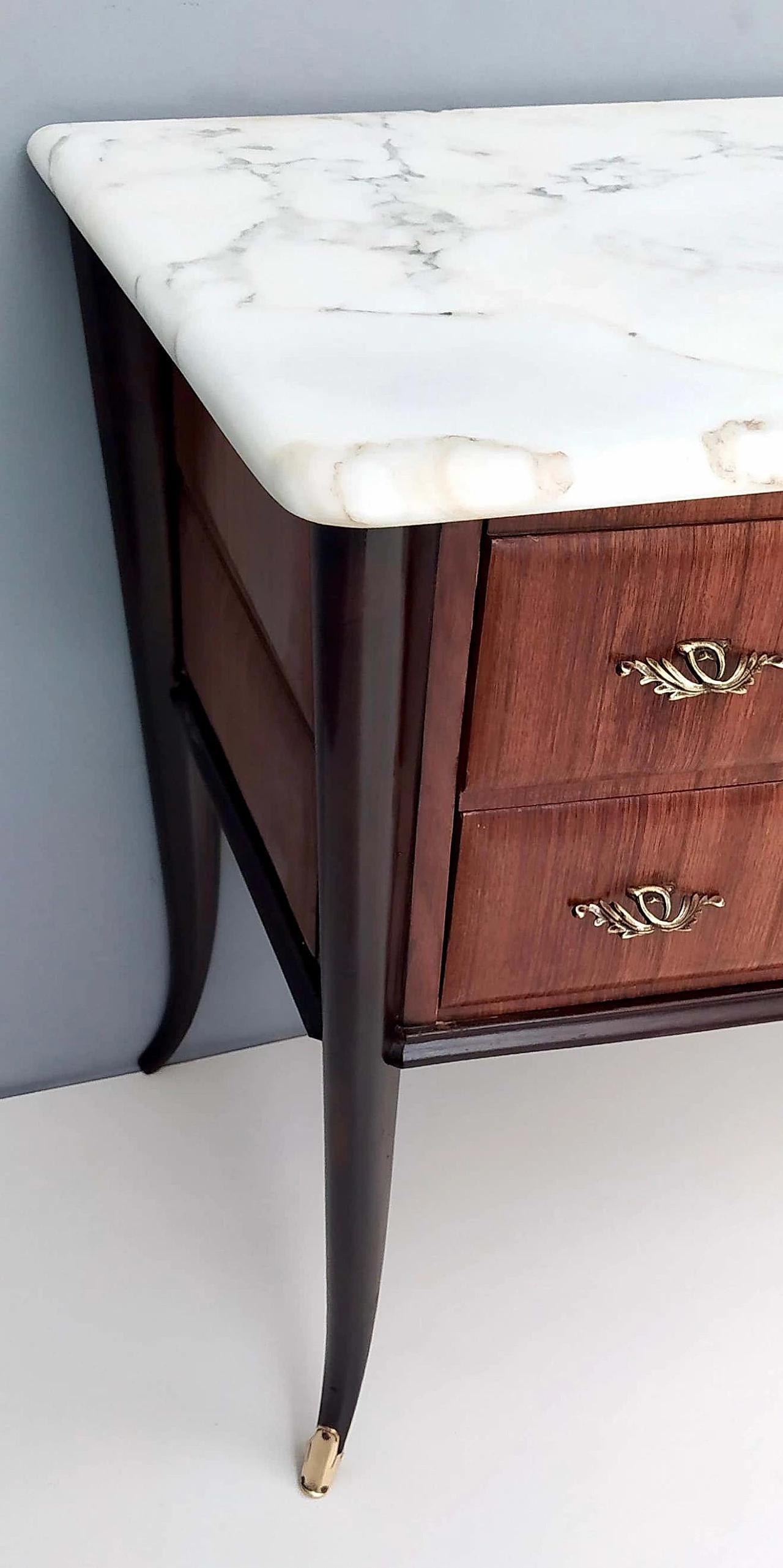 Walnut dresser with Carrara marble top for Dassi, 1950s 4