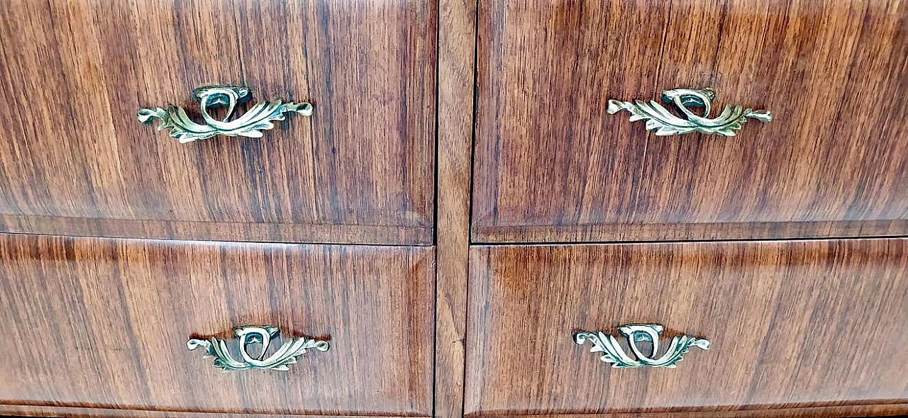 Walnut dresser with Carrara marble top for Dassi, 1950s 14