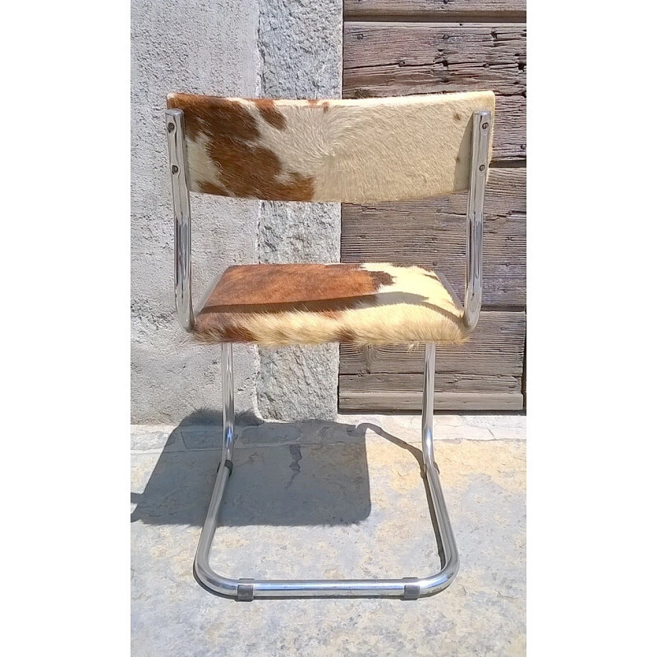 S43 chair upholstered in cowhide by Mart Stam for Thonet, 1940s 2