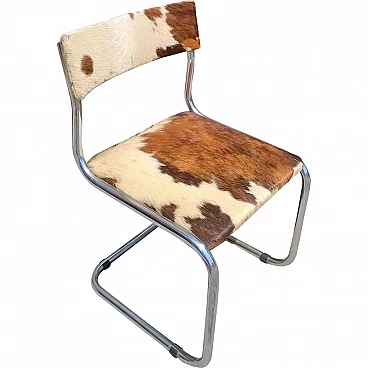 S43 chair upholstered in cowhide by Mart Stam for Thonet, 1940s