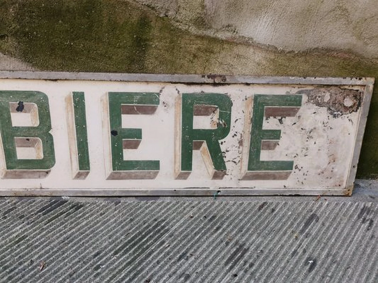 Insegna di barbiere in metallo, anni '40 3