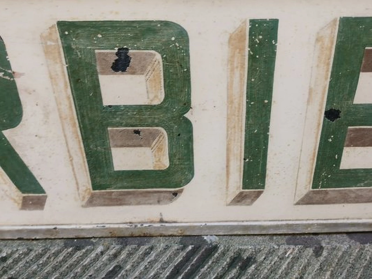 Insegna di barbiere in metallo, anni '40 5