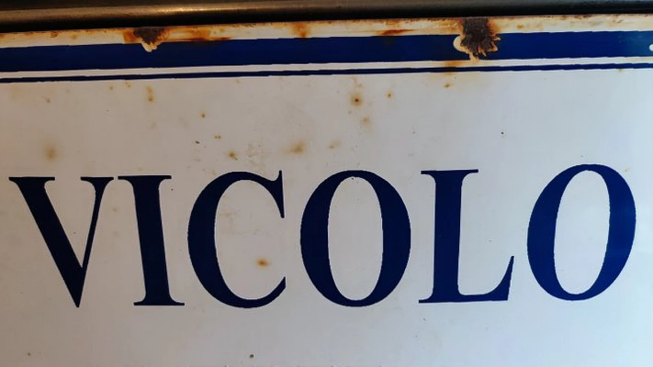 Insegna stradale in metallo smaltato, anni '30 4