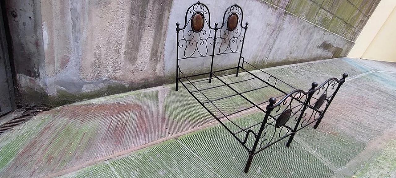 Iron double bed, early 20th century 3