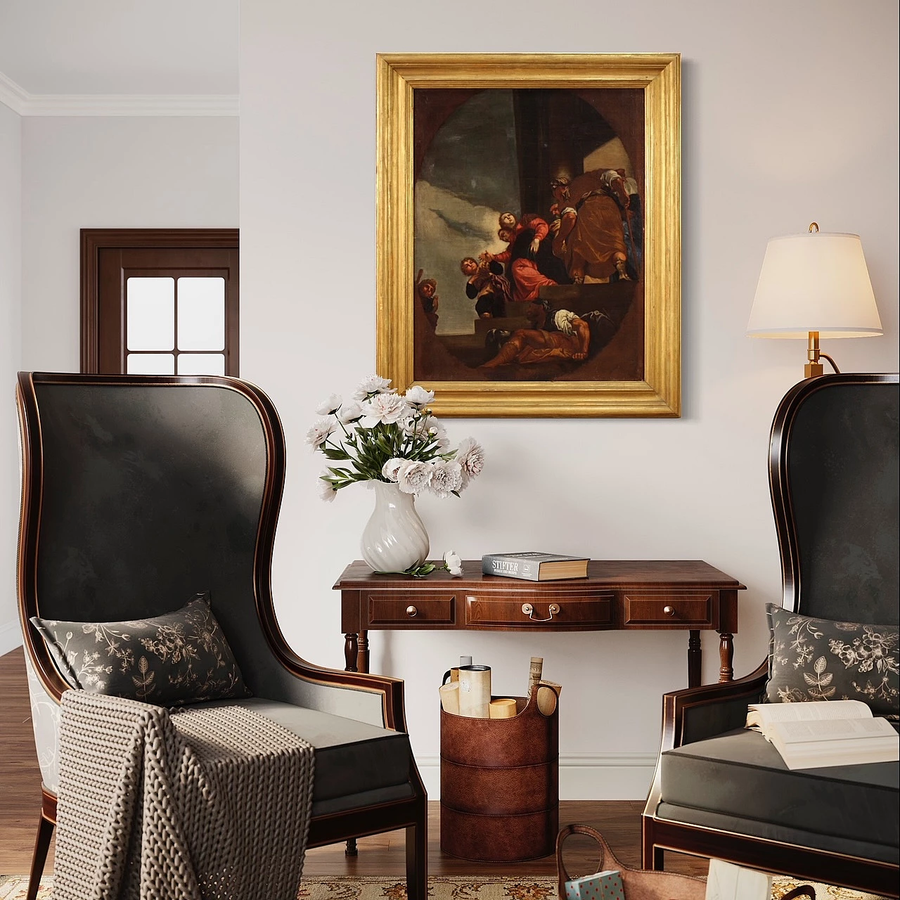 Painting of the Repudiation of Vasti, oil on canvas, 17th century 1