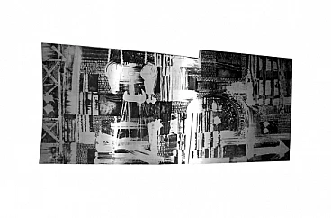 Zinc panel by Nerone and Patuzzi Gruppo NP2, 1970s