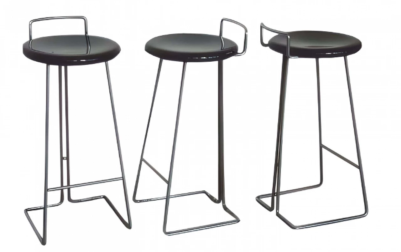 3 Metal and plastic stools by George Coslin for Dada, 1970s 2