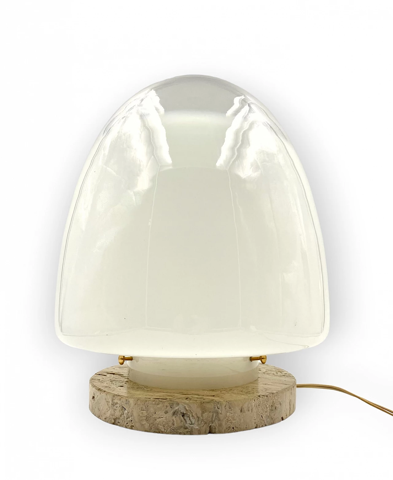 Travertine and glass table lamp by Giusto Toso for Leucos, 1970s 7