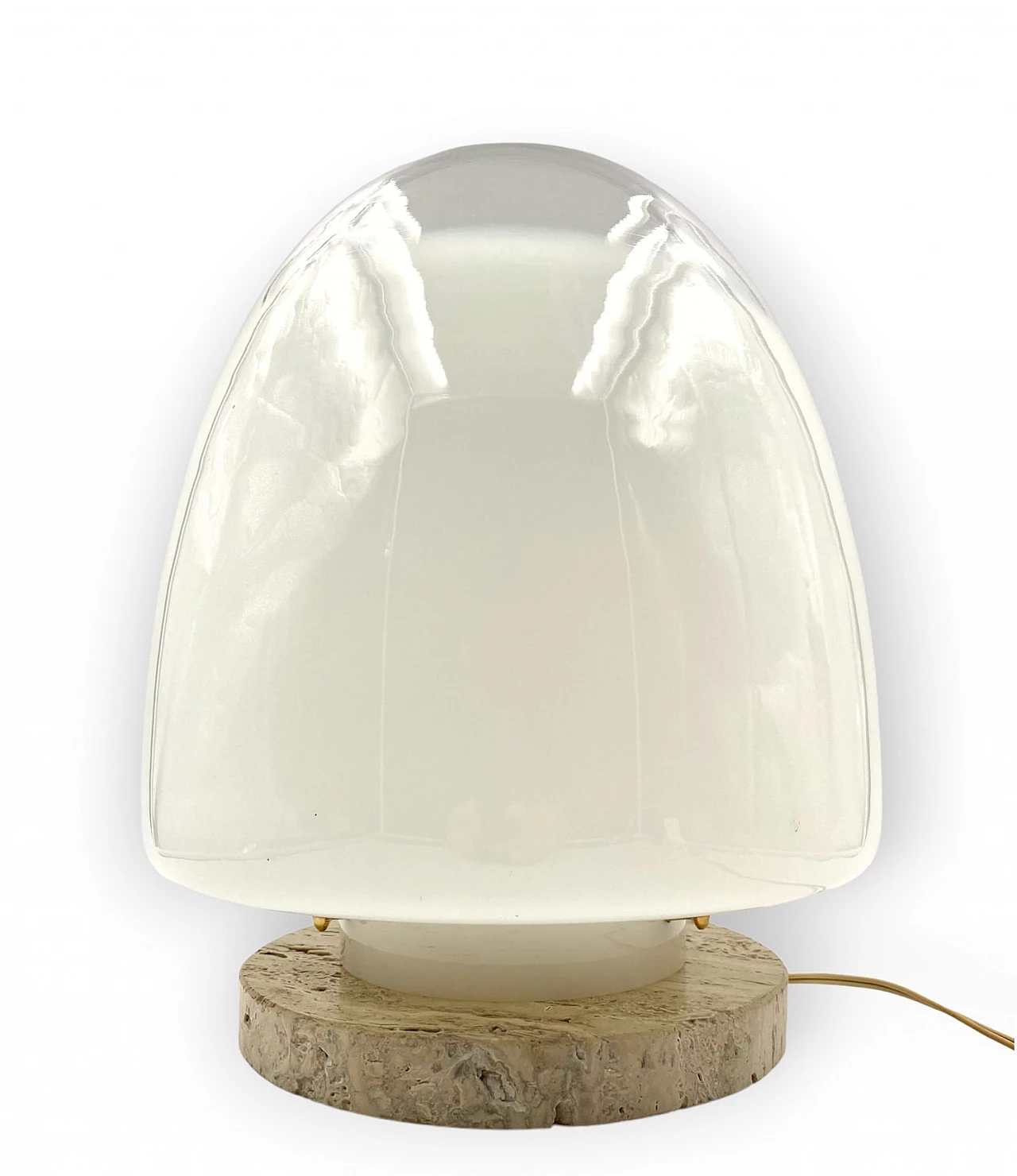 Travertine and glass table lamp by Giusto Toso for Leucos, 1970s 8