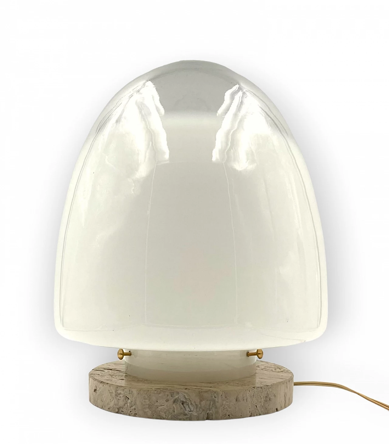Travertine and glass table lamp by Giusto Toso for Leucos, 1970s 11