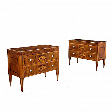 Pair of Neoclassical inlaid dressers, late 18th century