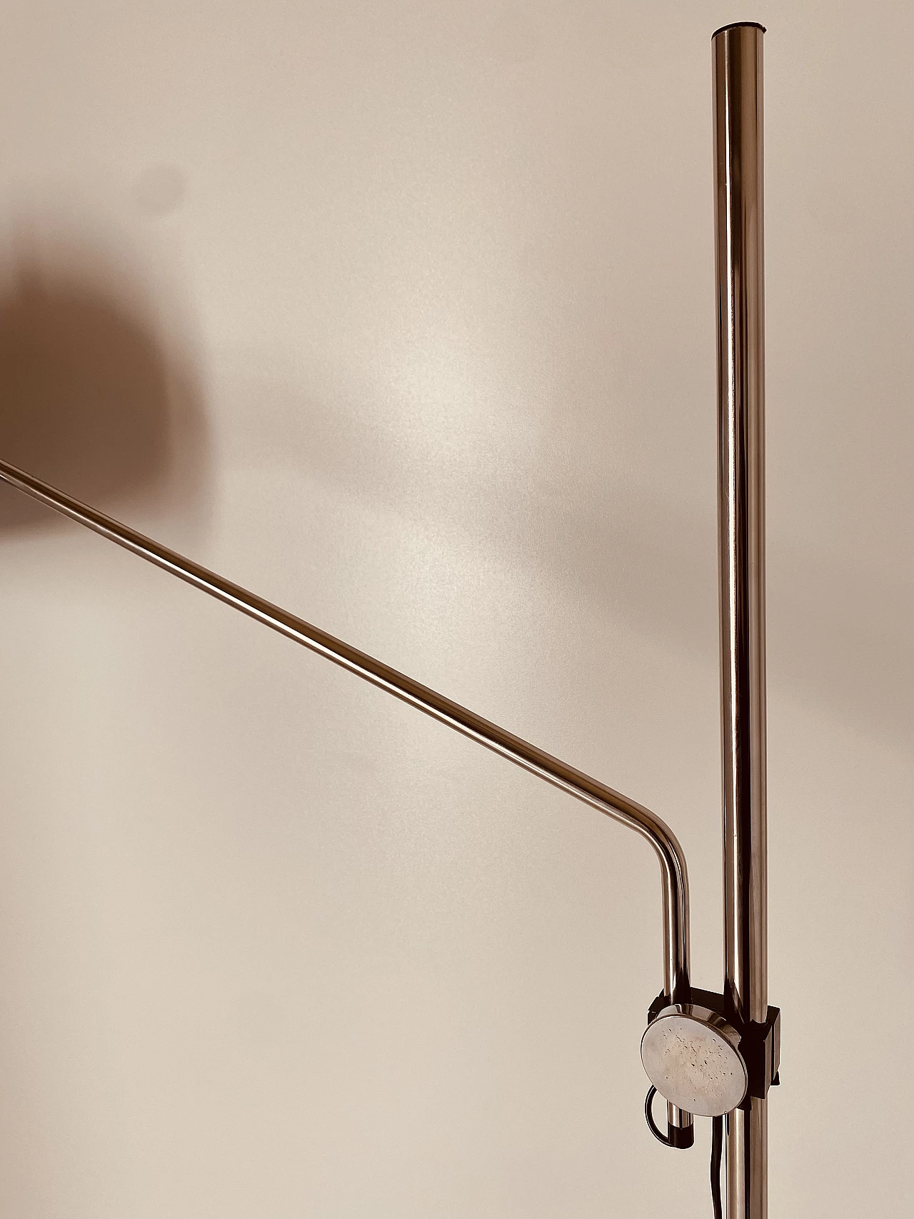 Chromed steel and iron floor lamp, 1960s 3