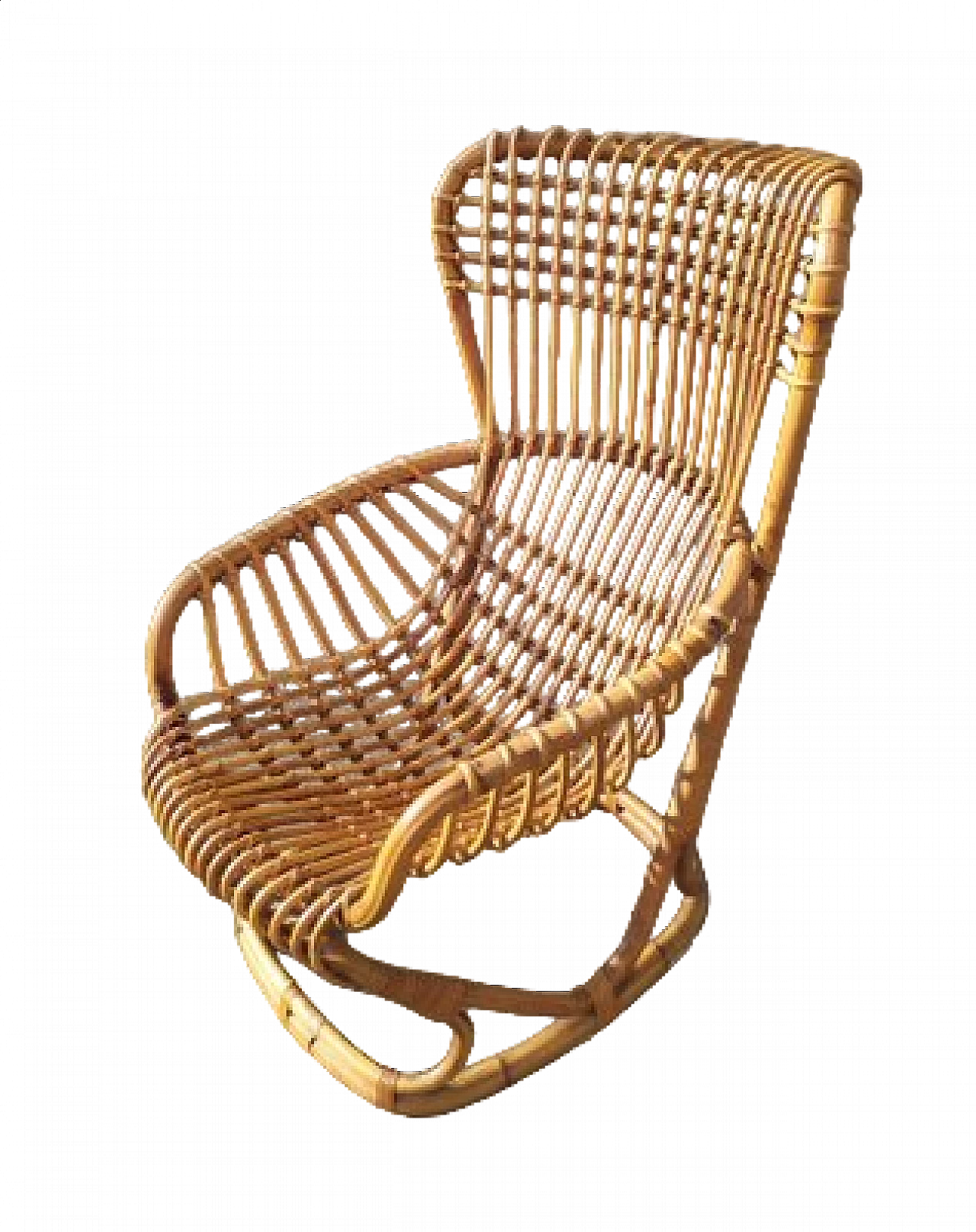 Wicker BP4 armchair by Tito Agnoli for Bonacina, 1950s 9