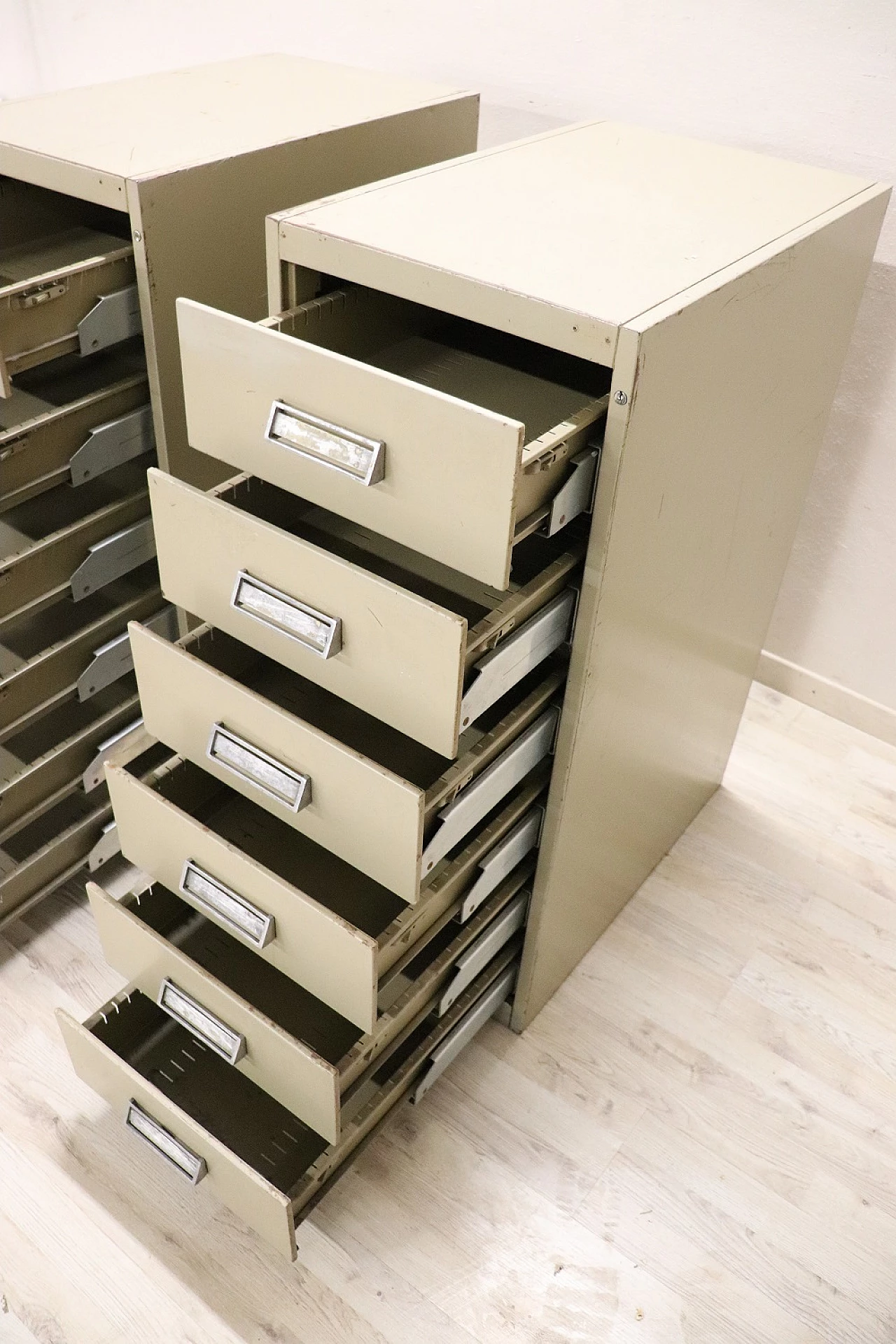 Pair of metal office dressers, 1970s 7