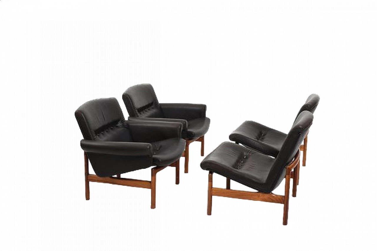 4 Poltrone Kombinationsgruppe 116 di Sven Ellekær per Søren Willadsen, anni '60 14