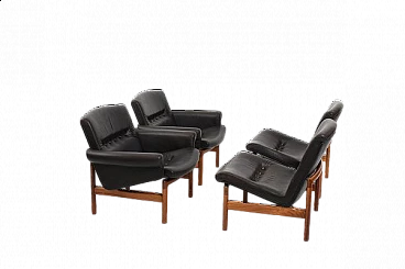 4 Poltrone Kombinationsgruppe 116 di Sven Ellekær per Søren Willadsen, anni '60