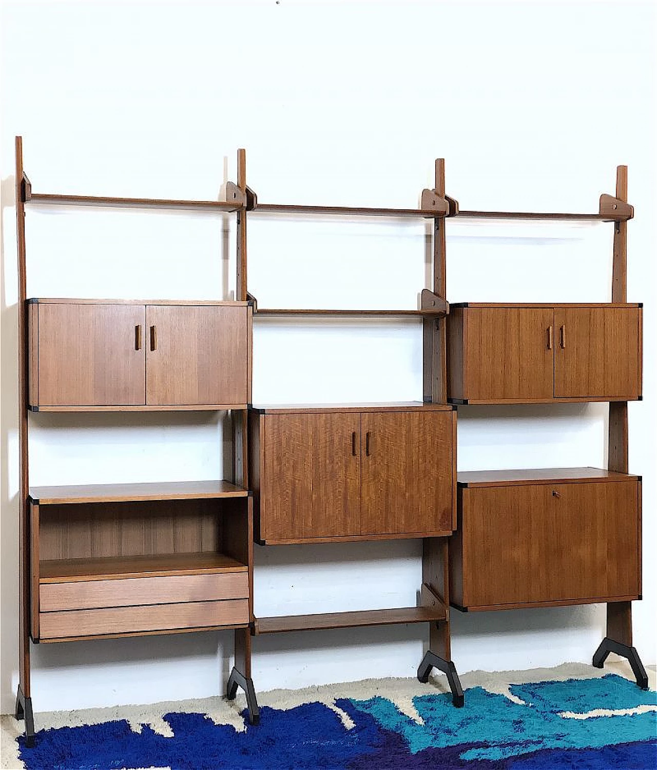 Three-bay bookcase by Vittorio Dassi, 1960s 1