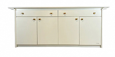White lacquered wooden sideboard by Pierre Cardin, 1980s