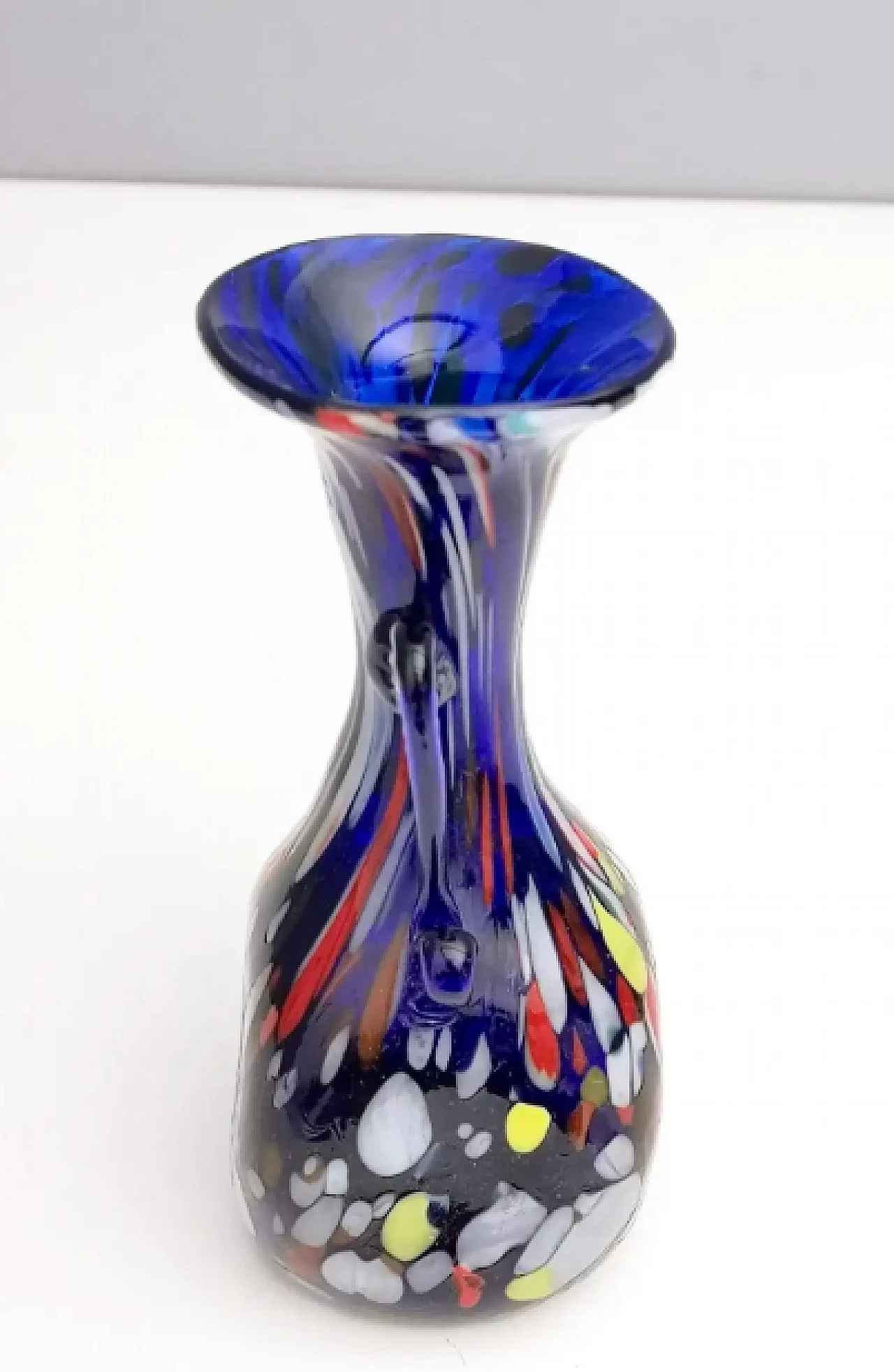 Vaso in vetro di Murano blu di Toso, anni '30 3