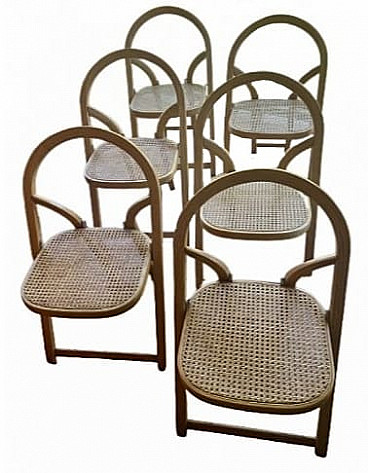 6 Arca folding chairs by Gigi Sabadin for Crassevig, 1970s