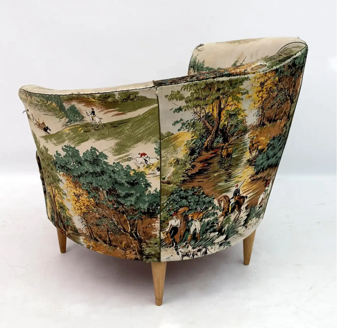 Wood and fabric armchair by Gio Ponti for Casa e Giardino, 1950s 6