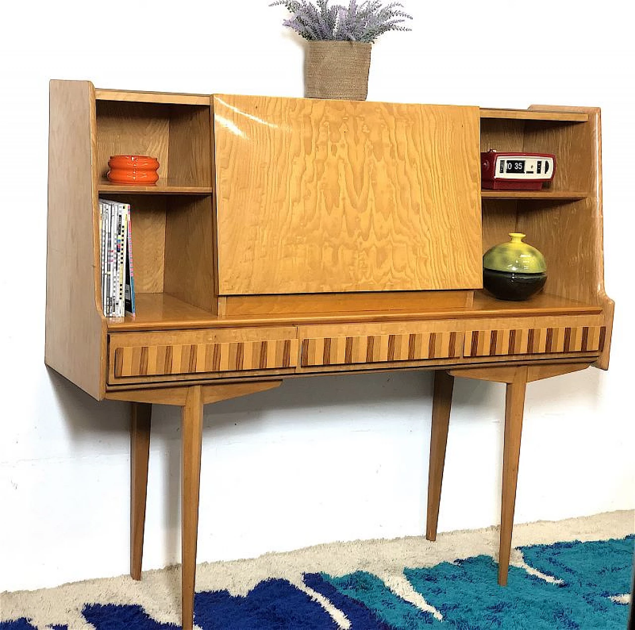 Beech and walnut cabinet, 1960s 3