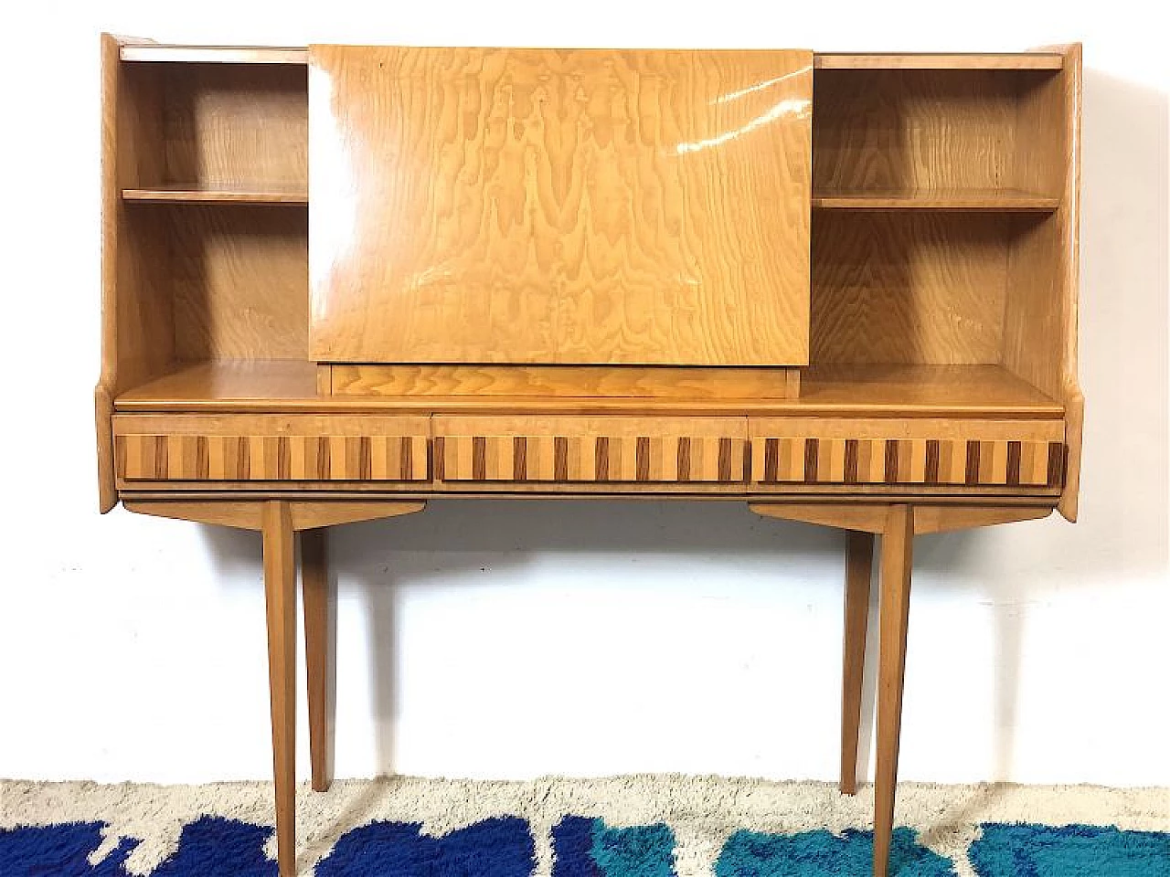 Beech and walnut cabinet, 1960s 4