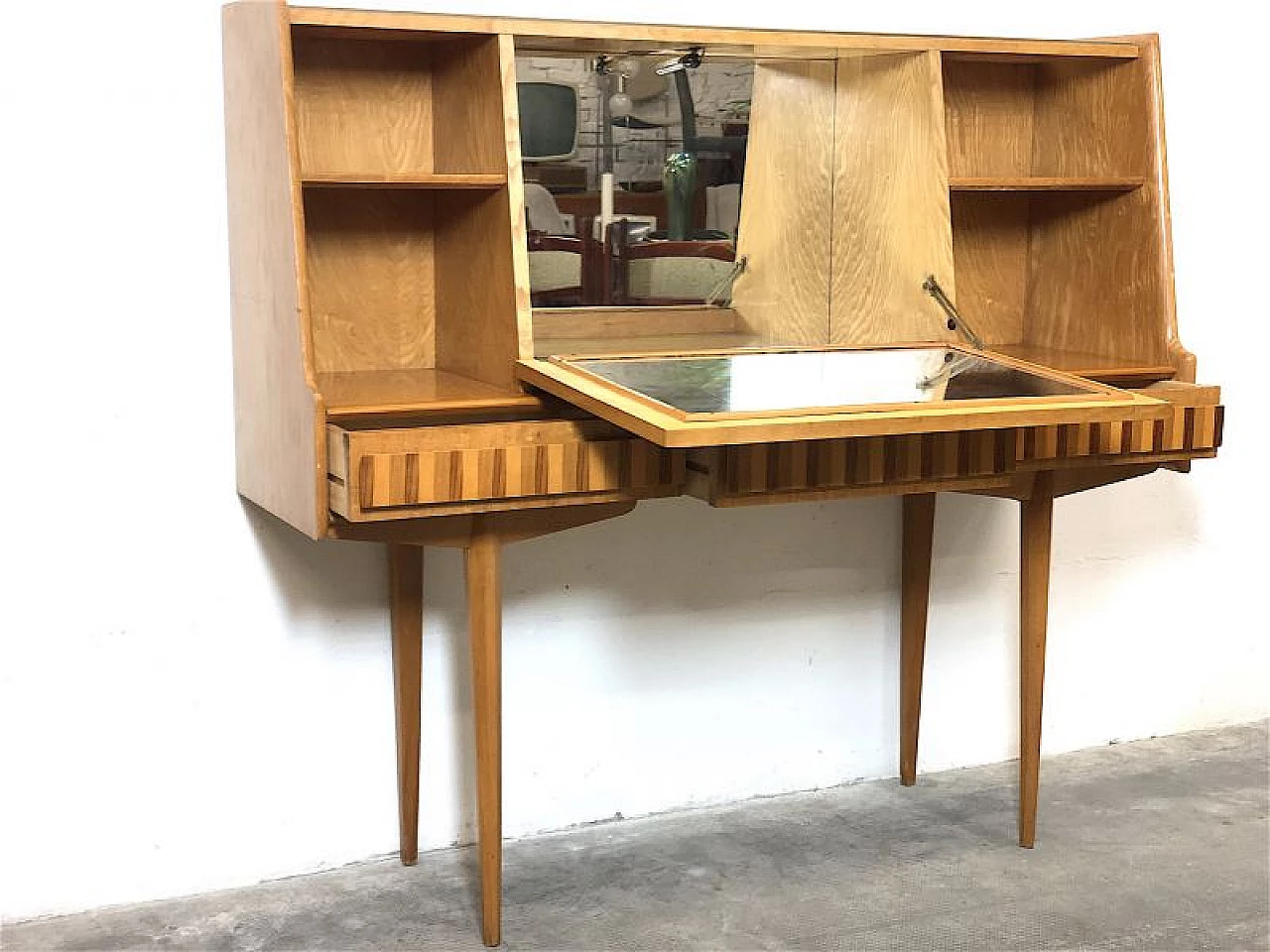 Beech and walnut cabinet, 1960s 5
