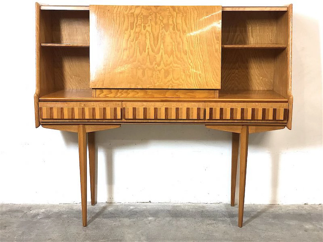 Beech and walnut cabinet, 1960s 6