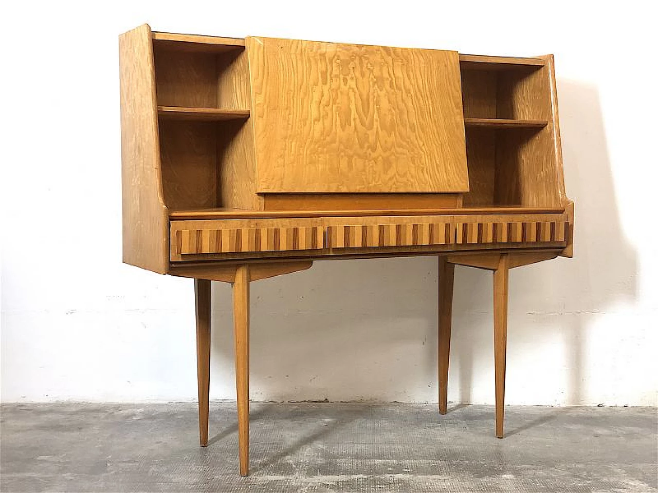 Beech and walnut cabinet, 1960s 9