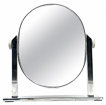 Nickel-plated brass table mirror, 1960s