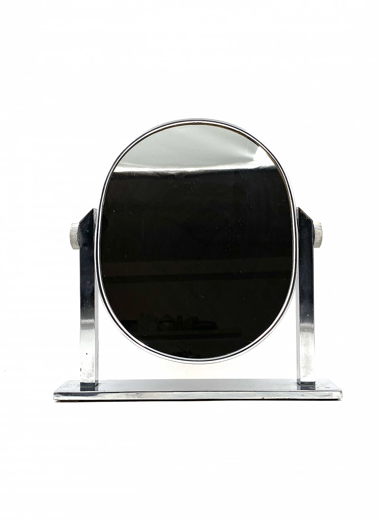 Specchio da tavolo in ottone placcato nichel, anni '60 7