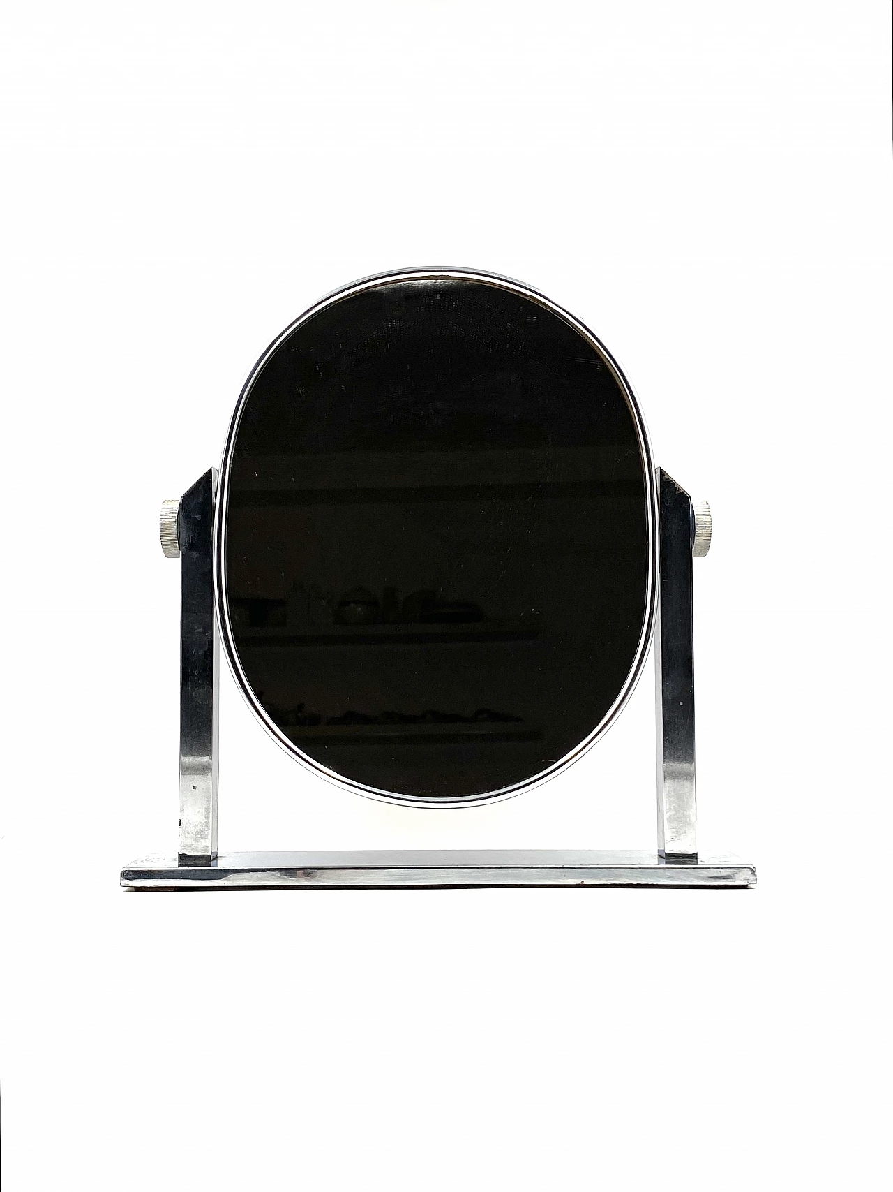 Specchio da tavolo in ottone placcato nichel, anni '60 8