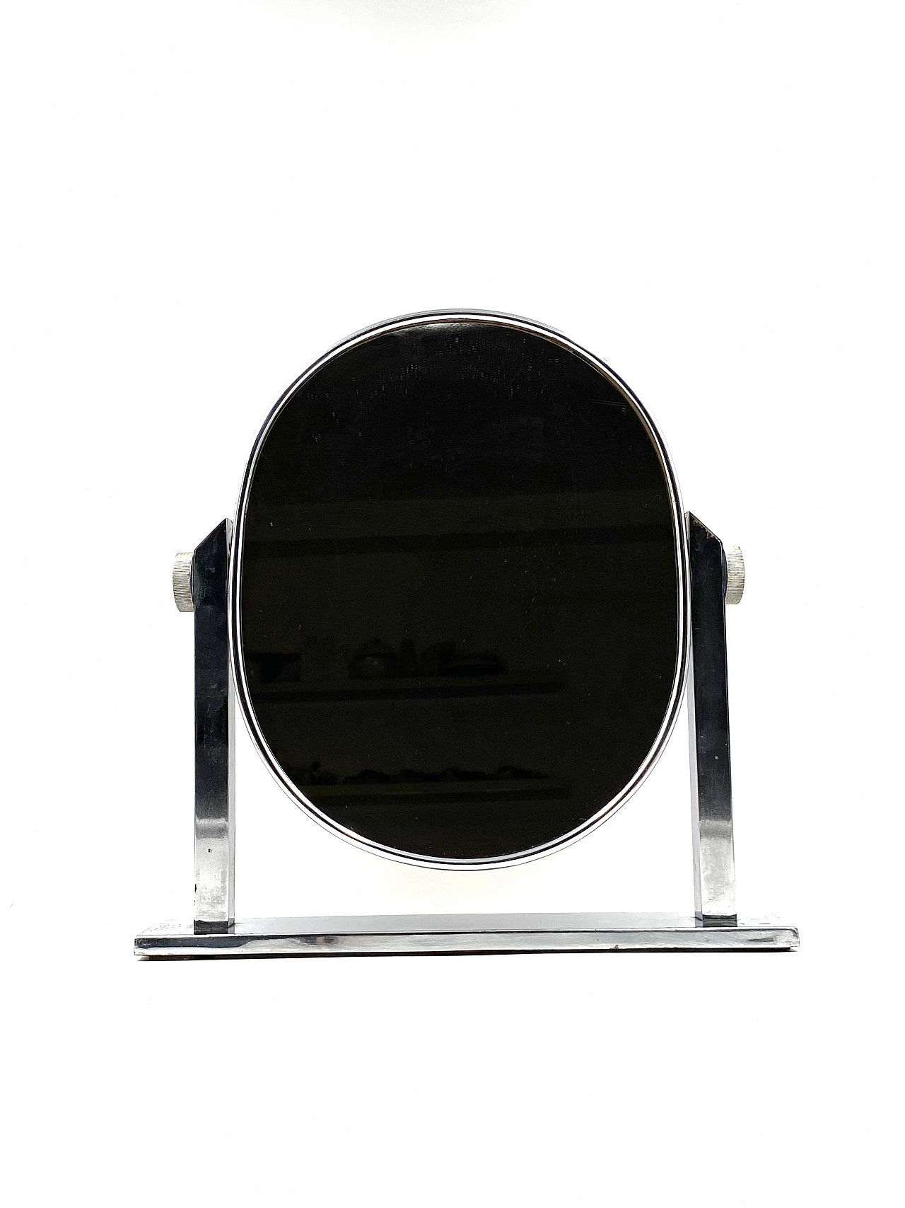 Specchio da tavolo in ottone placcato nichel, anni '60 9